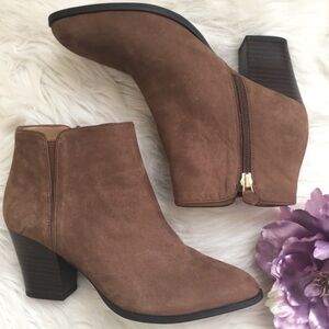 Franco Sarto Brown Suede Ankle Boots